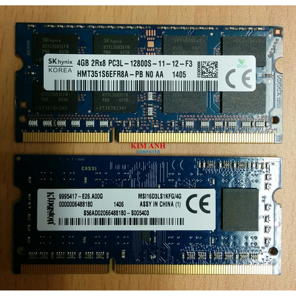 Ram laptop DDR3l 4G Bus 1600, (12800s) Hàng hãng bóc máy