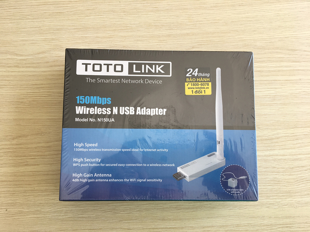 Usb thu wifi Totolink N150ua có anten chính hãng