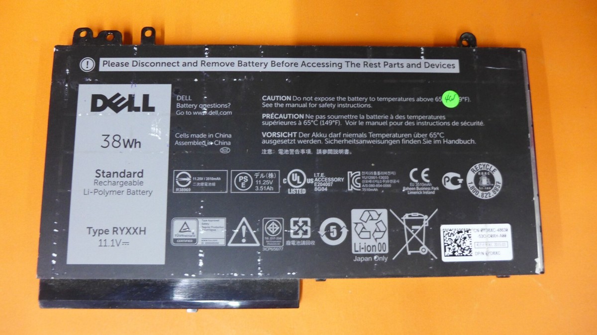 Pin Laptop Dell Latitude E5250, E5450, E5550 (RYXXH,38WH)
