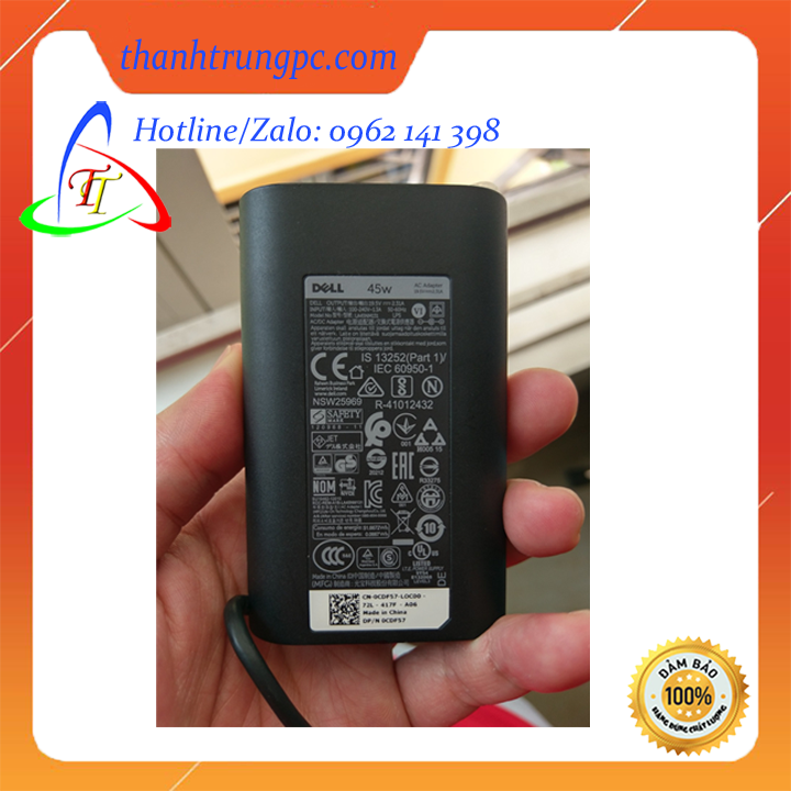 Sạc laptop Dell Oval 19.5V 2.31A 45W chân kim nhỏ - XPS 13